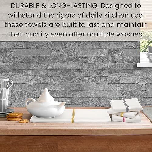 Miniatura 6 de Toallas de cocina prémium de 16 x 26 pulgadas, 100% algodón hilado en anillo, súper absorbentes, suaves, duraderos, reutilizables, paquete de 6
