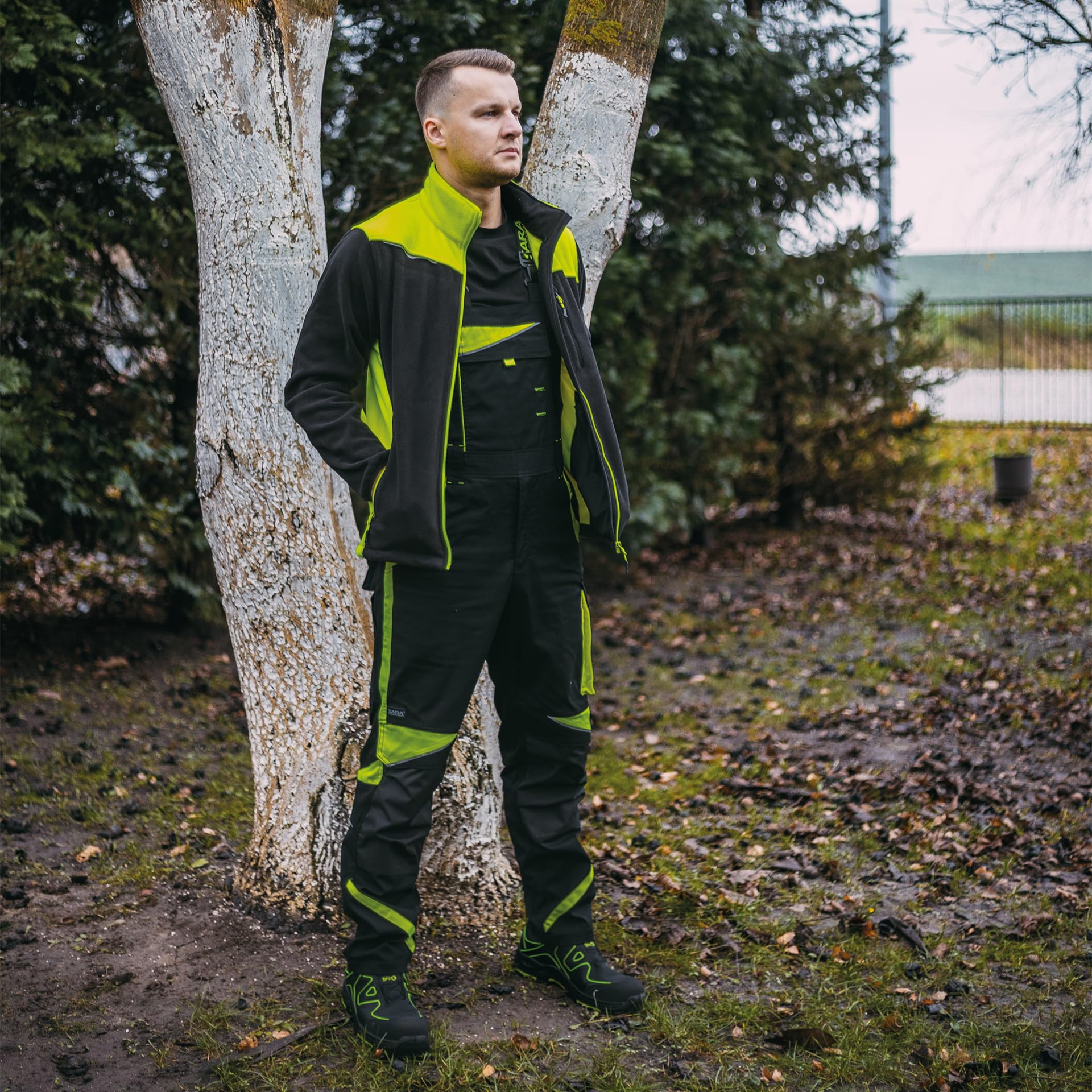 SARA WORKWEAR - Salopette de travail stretch pour homme - Avec poches genouillères - Salopette de travail pour toutes les saisons - Tailles 46 à 64