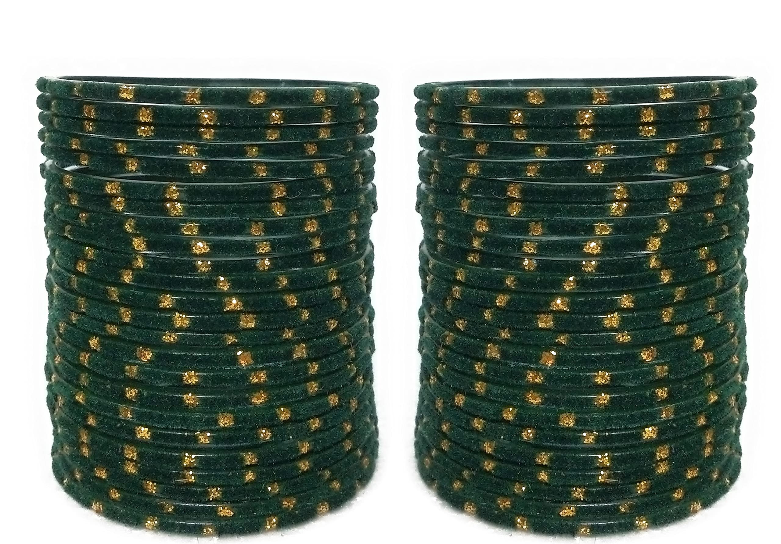 PRIYA KANGAN Beautiful & Designer Velvet Silk Glass Bangles Set for Women & Girls (Pack of 48 Bangles) (Dark Green, 2.80) (B09FKKWQ7V) Amazon Price History, Amazon Price Tracker