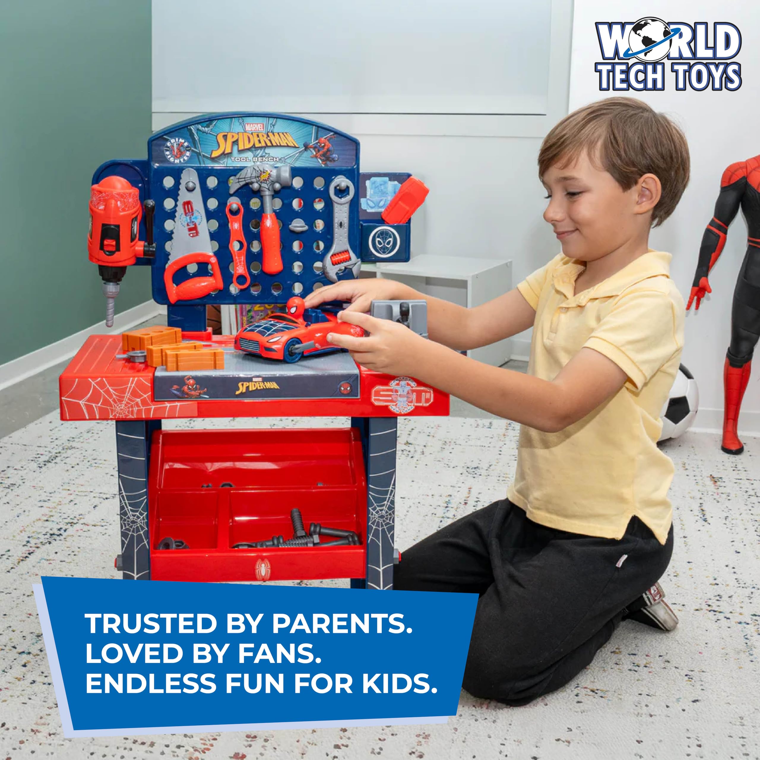Amazon.com: Marvel Spider-Man Bench Set – Spiderman Kids Tool Set