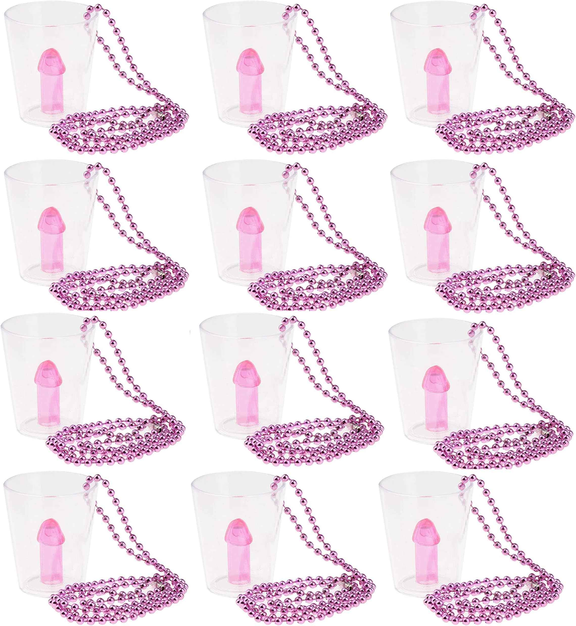 Quickdraw 12 x Naughty Hen Party Shot Glasses Necklace Girls Night Out