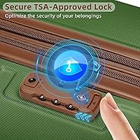 Vista 3 de LARVENDER Conjuntos de equipaje 6 piezas con estuche cosmético, Verde, Juego de equipaje rígido