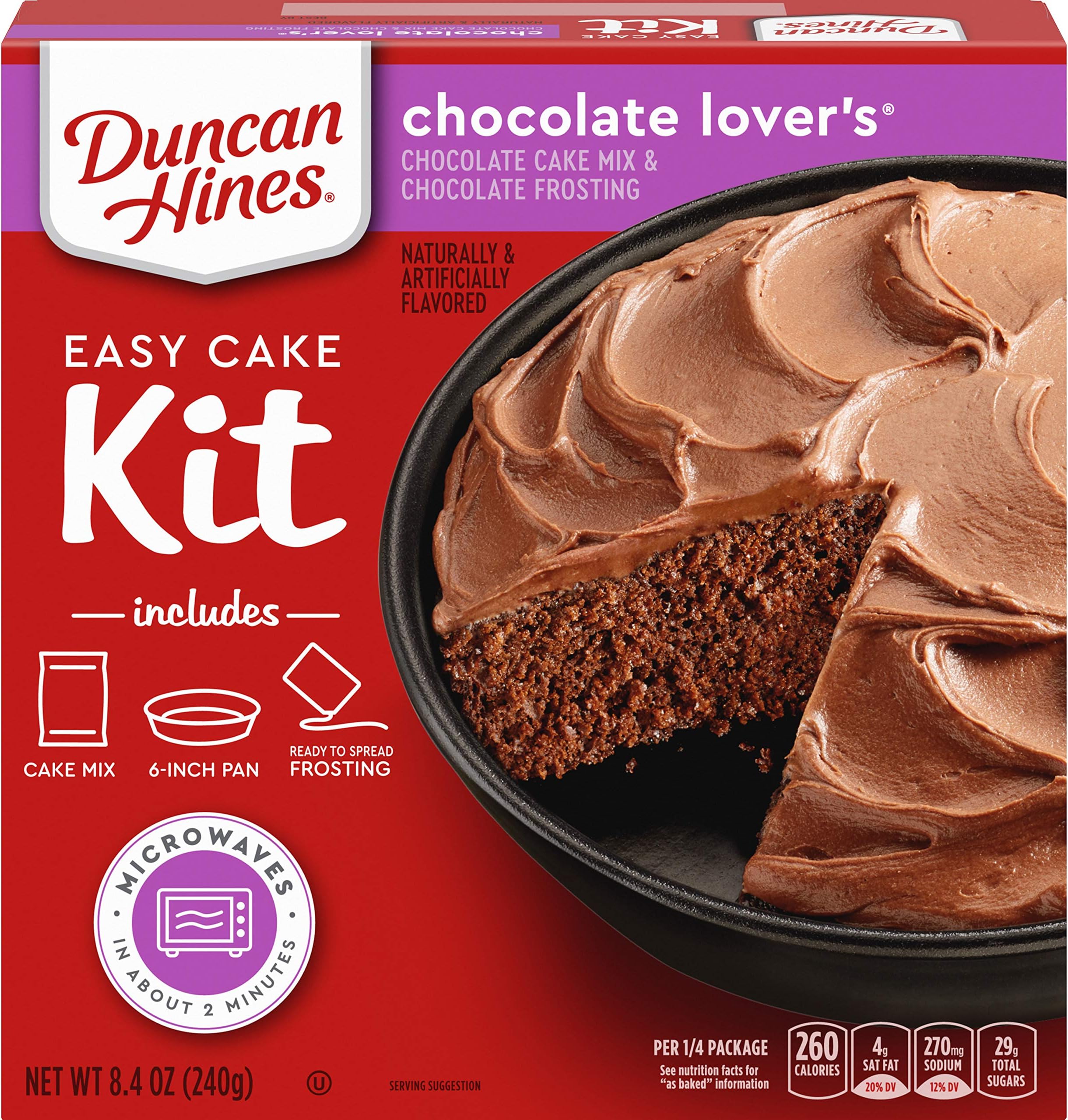 Duncan Hines Easy Cake Kit Chocolate Lover's Cake Mix, 8.4 oz