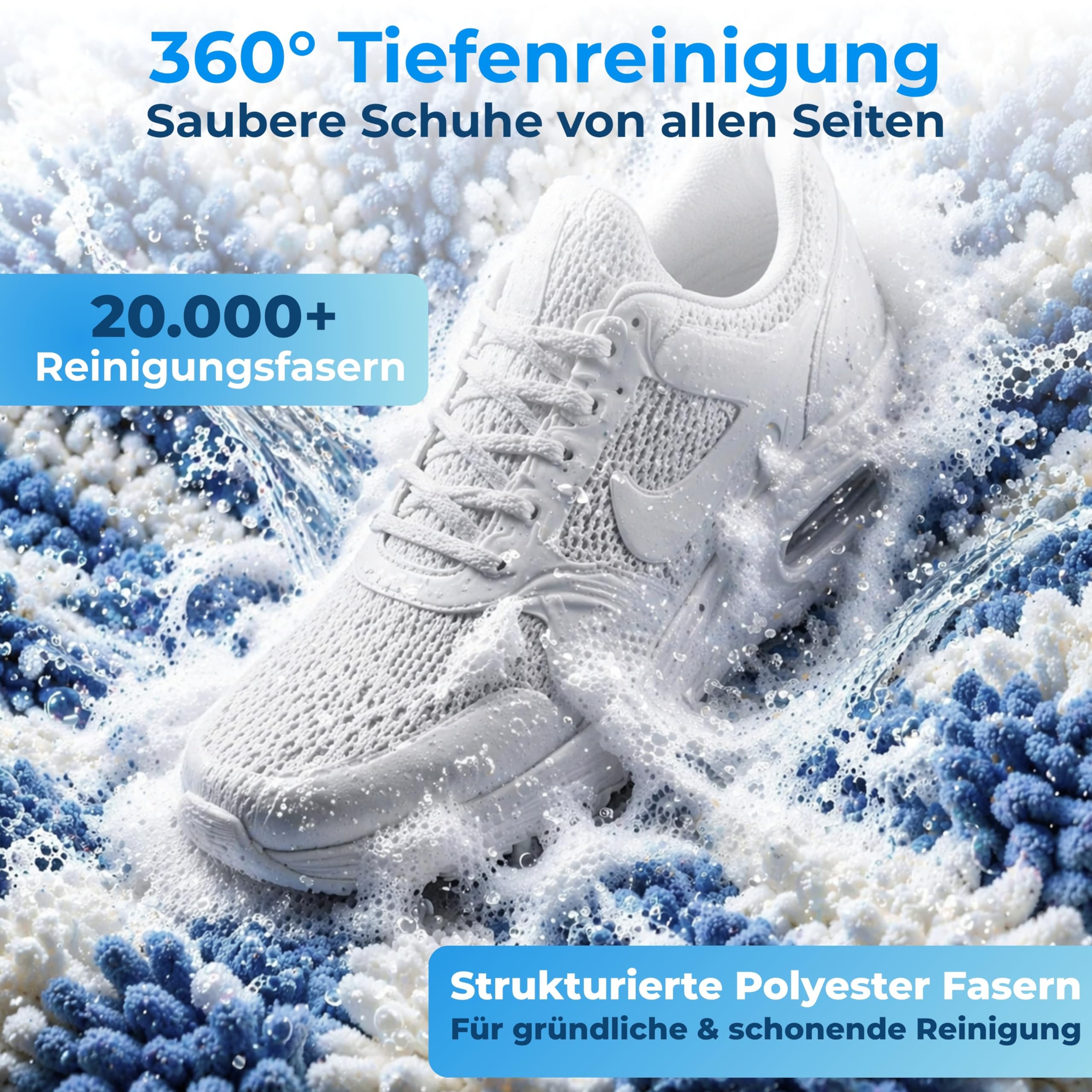 Schuhwaschbeutel 2 Stück XXL für 2 Schuhe bis Gr. 52 – Gepolstert & langlebig – Leiser Waschbeutel für Sneaker – Wäschesack Waschmaschine