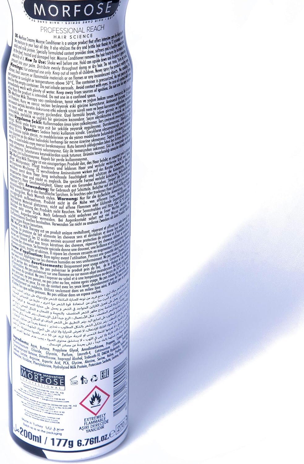 Morfose Milk Therapy Creamy Hair Mousse 200 ml, White, 200 ml (Pack of 1) - Image 3