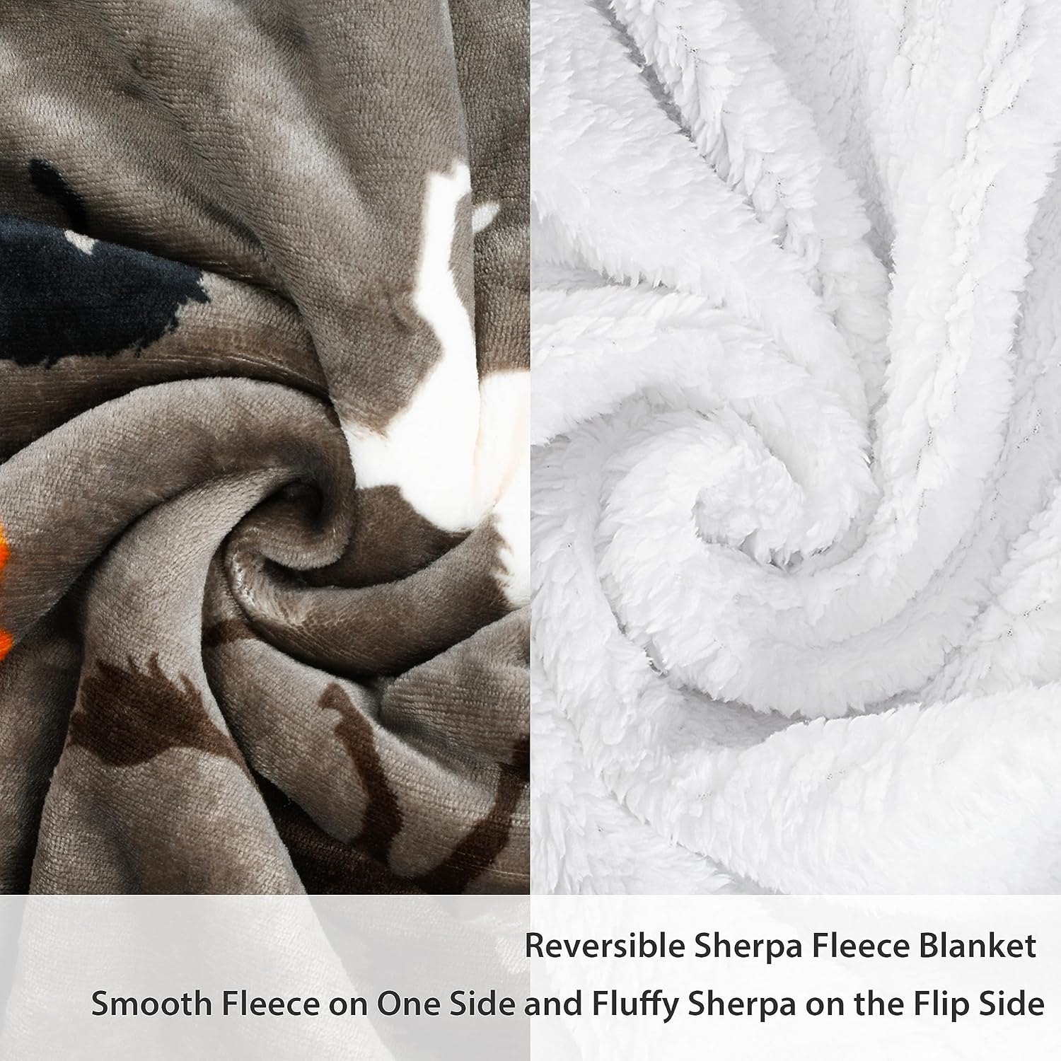 Catalonia Horse Print Sherpa Fleece Throw Blanket, Soft Mink Plush Couch Blanket, Fuzzy Fluffy Comfy Warm Throws, Gift for Her, Horse Gifts for Women, 50x60 inches - Image 3