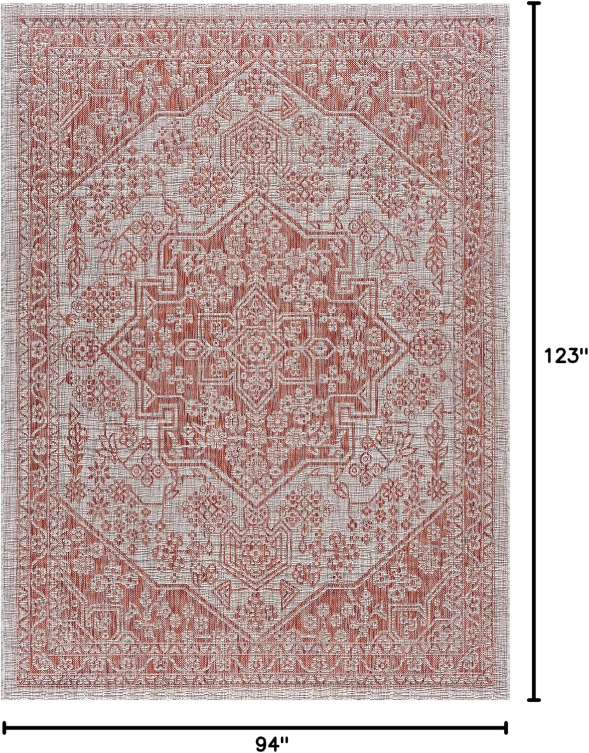 Terra Jute Large Water Resistant Indoor Outdoor Rug 8x10 for Entryway Patio Deck Garden Outside Porch Hallway Entry Way Area Clearance Waterproof Living Room Bedroom Carpet Alfombras para Exteriores