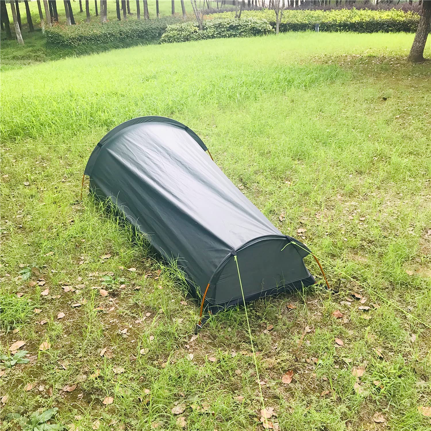 Personen-Wanderzelt, tragbares persönliches Biwakzelt mit Tragetasche, ultraleichtes wasserdichtes Zelt, Biwaksack, Trekkingzelt für Einzelpersonen, Biwakzelt, Militär-Rucksackzelte für den Auß
