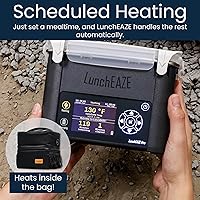 Vista 6 de LunchEAZE Pro Lonchera Calentable Sin Cable – Con Batería, Capacidad de 4 Tazas, Máx. 220°F, Calefacción Programada Automática, Incluye Bolsa