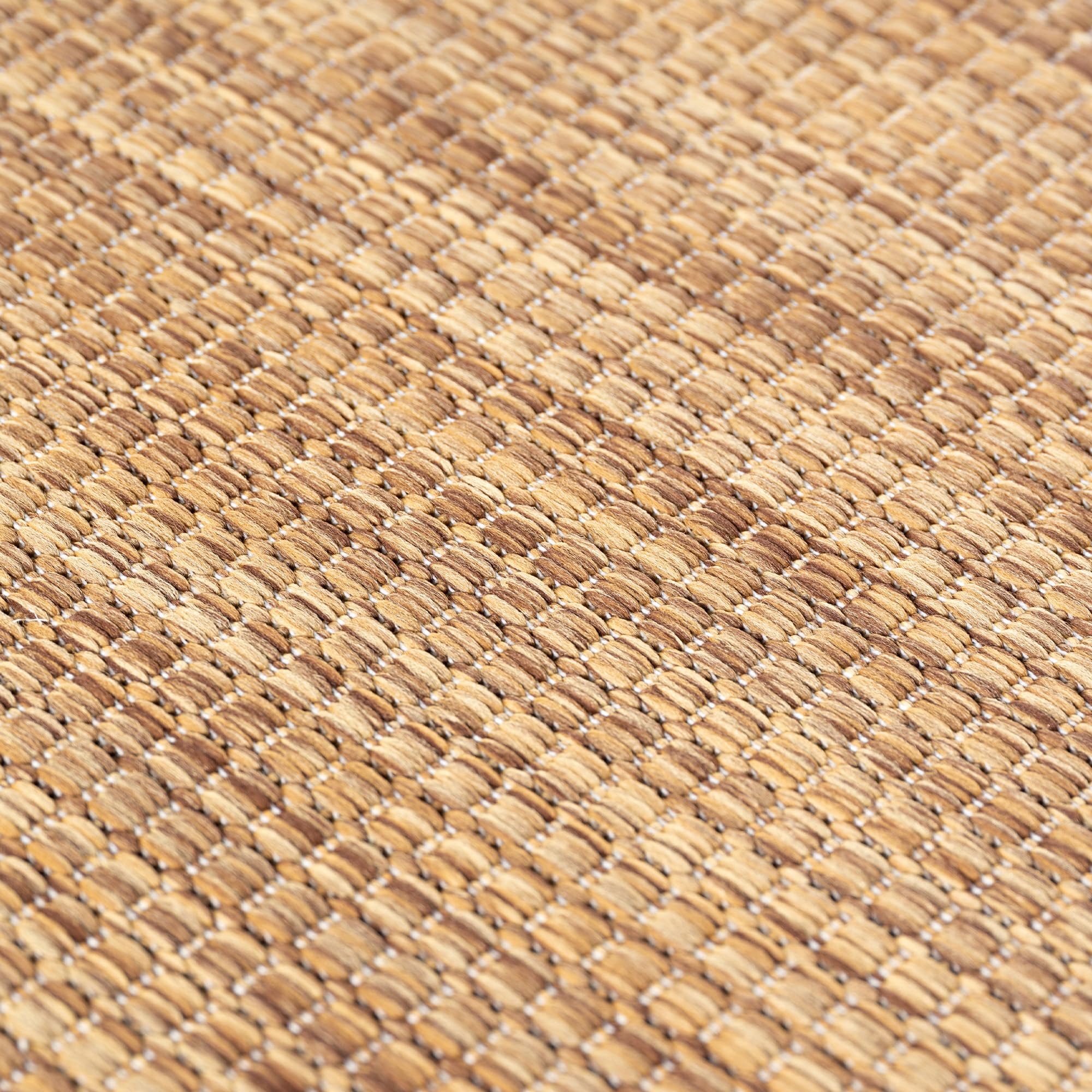 SIMPEX Alfombra Exterior Marrón 60x100 cm Balcón Terraza Jardín Resistente a la Intemperie UV Resistente Pequeña Lisa Tejido Plano Fácil de Limpiar Resistente Moderna