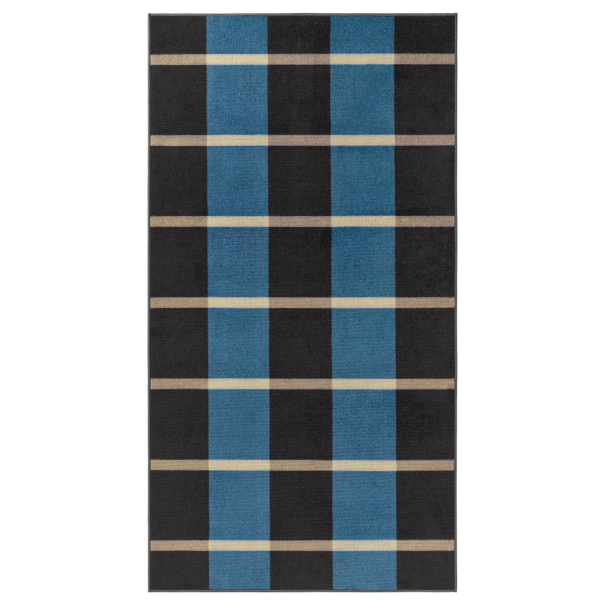 Tapis à poils courts gris et bleu 80x150cm ARBETSZON ProTuning