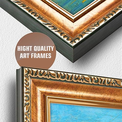 Miniatura 950 de A&T ARTWORK The Starry Night de Vincent Van Gogh. Tamaño del marco: 36 x 30 pulgadas, tamaño de la imagen: 30 x 24 pulgadas, reproducciones clásicas