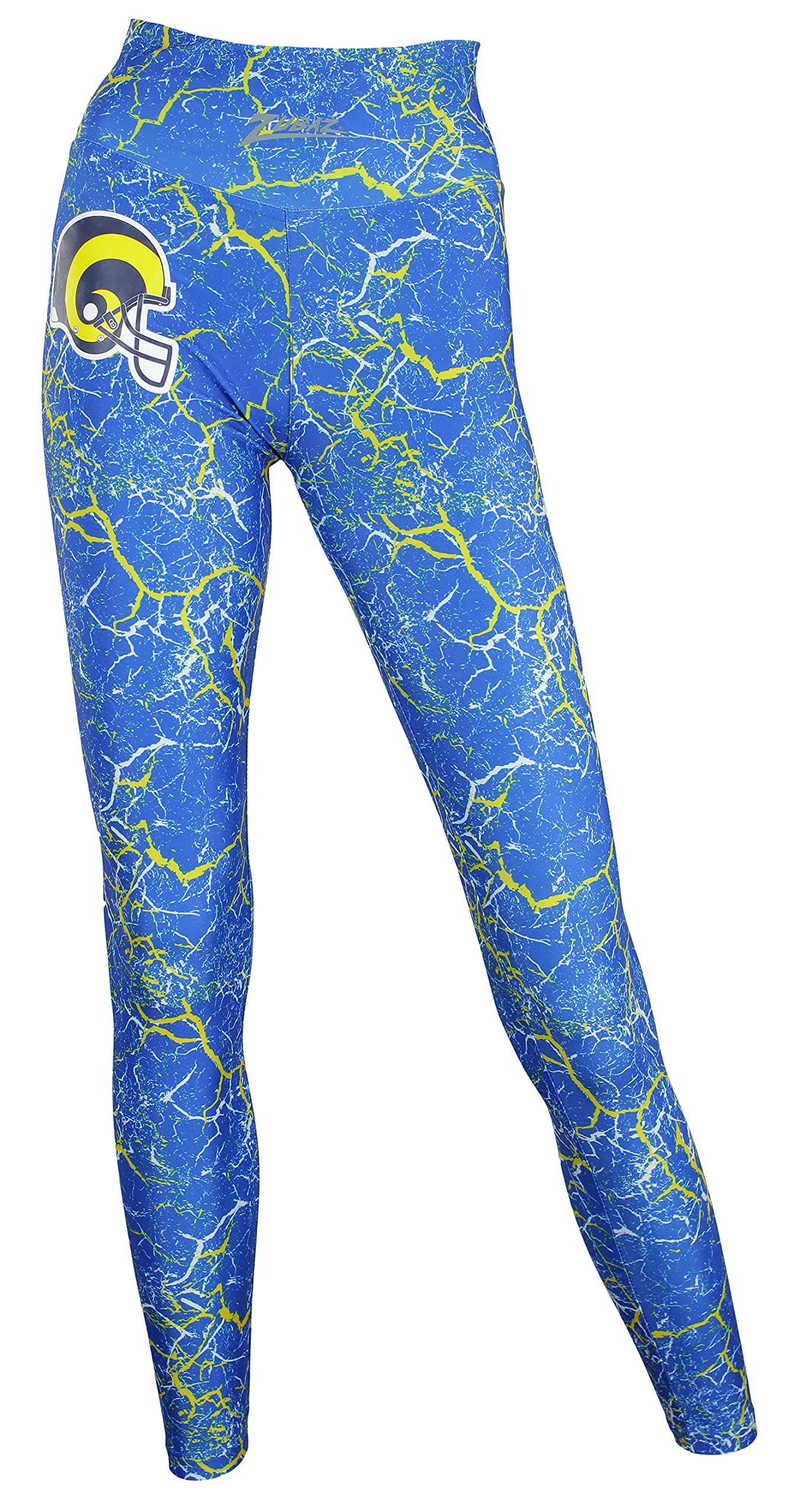 Zubaz NFL Women's Marble Leggings, Los Angeles Rams Large Team Color