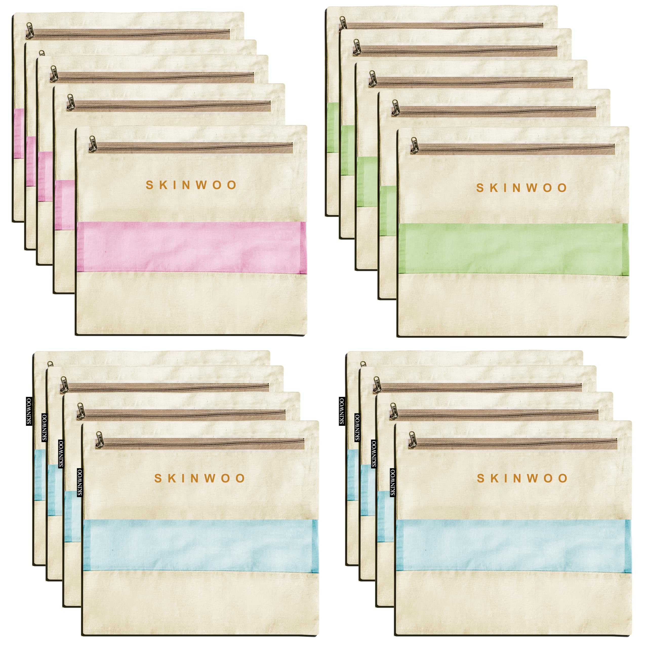 Skinwoo Cotton Saree bags storage/Covers for clothes Set of 12, Large Cloth Cover (15 x 17 Inches) with Zip Closure for Clothes and Wardrobe Organizer with Transparent Mesh Window (12) (B0BWW6NNXZ) Amazon Price History, Amazon Price Tracker