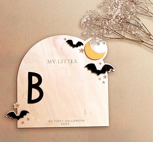 Miniatura 3 de Arte de huella de Halloween personalizado, primer recuerdo de Halloween del bebé, regalo para mamá, manualidades de Halloween para niños, letrero de