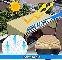 Vista 5 de Amgo Toldo de pérgola beige de 10 pies de ancho x 16 pies de largo, cubierta superior UPF50+, toldo de grado comercial de 260 GSM para patio al aire