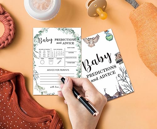 Miniatura 3 de Juego de fiesta de baby shower de arco iris bohemio, predicciones y tarjetas de consejos para bebés (paquete de 30), suministros de decoración de