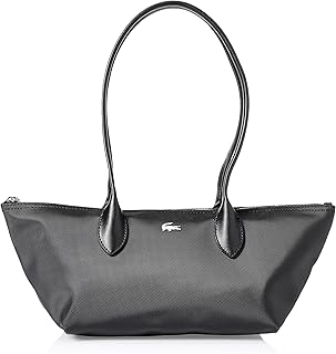 شنطة تسوق من لاكوست للنساء باللون الأسود مقاس كبير