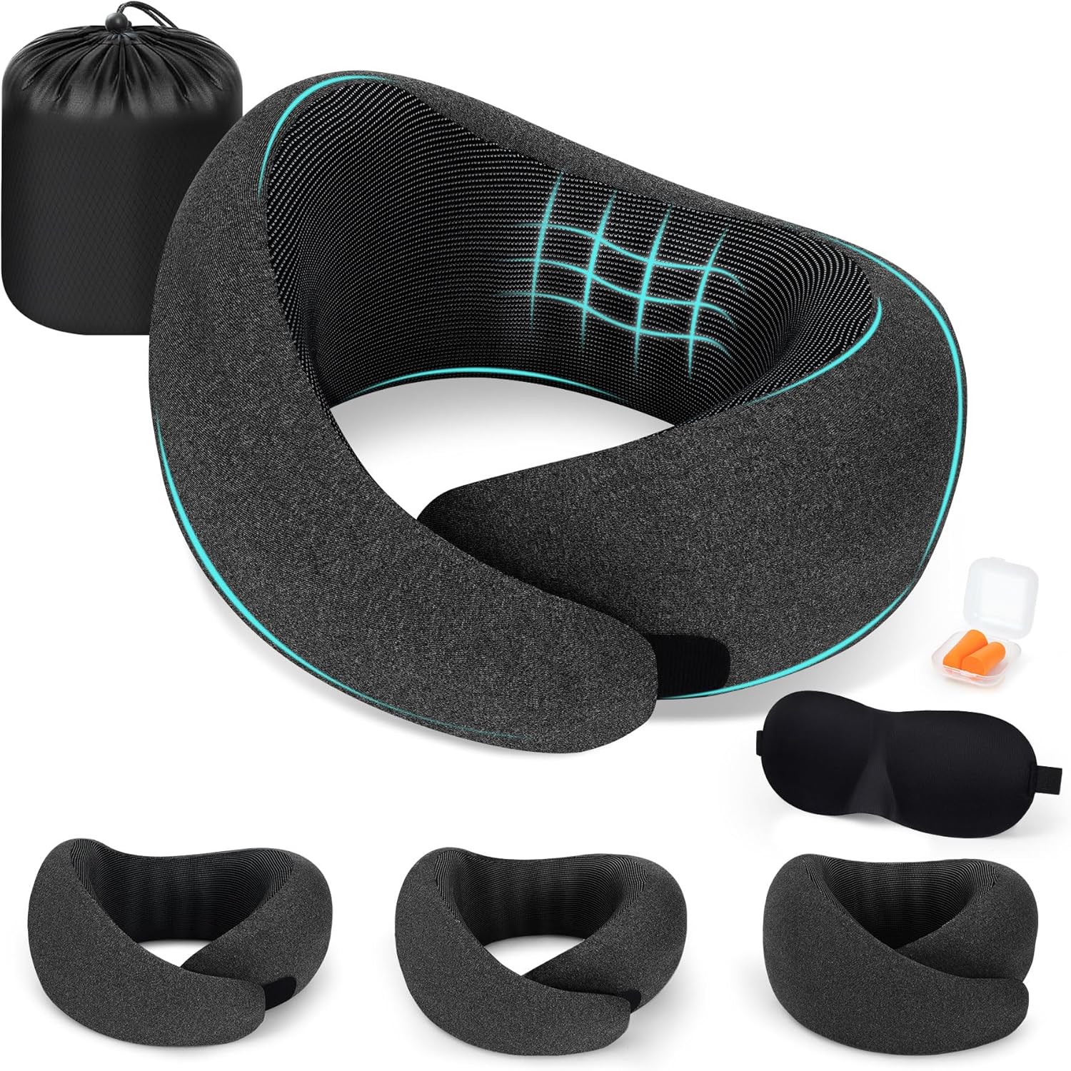 Zepphi Oreiller de Voyage 100% Mousse à Mémoire, Coussin de Nuque Ergonomique U-Shape, Sac de Transport Inclus, Bouchons d’oreille et Masque de Sommeil, Confort Avion,Voiture,Bureau,Train (Noir) Zepphi Oreiller de Voyage 100% Mousse à Mémoire, Coussin de Nuque Ergonomique U-Shape, Sac de Transport Inclus, Bouchons d’oreille et Masque de Sommeil, Confort Avion,Voiture,Bureau,Train (Noir)