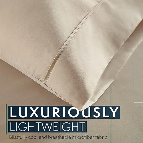 Vista 3 de 2 piezas con conjunto de fundas de almohada colección HC, 1500 hilos contados de calidad egipcia (muchos tamaños y colores)., Microfibra, Marrón