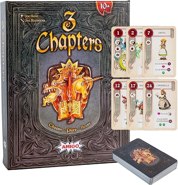 AMIGO Games 3 Chapters – Strategic Fairy Tale Trick-Taking Card Game for 2-6 Players – Draft, Play & Score with Iconic Storybook Characters – Family Games for Kids and Adults Ages 10+