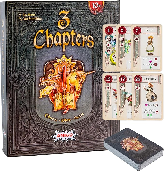 AMIGO Games 3 Chapters – Strategic Fairy Tale Trick-Taking Card Game for 2-6 Players – Draft, Play & Score with Iconic Storybook Characters – Family Games for Kids and Adults Ages 10+