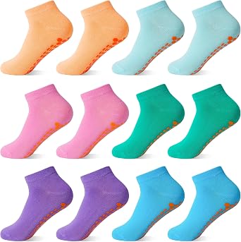 HYCLES Boys Girls Non-Slip Toddler Socks Grip Ankle Sticky Socks Anti-Skid Sock for Kids 6 Pairs for 2-13 Years Kids