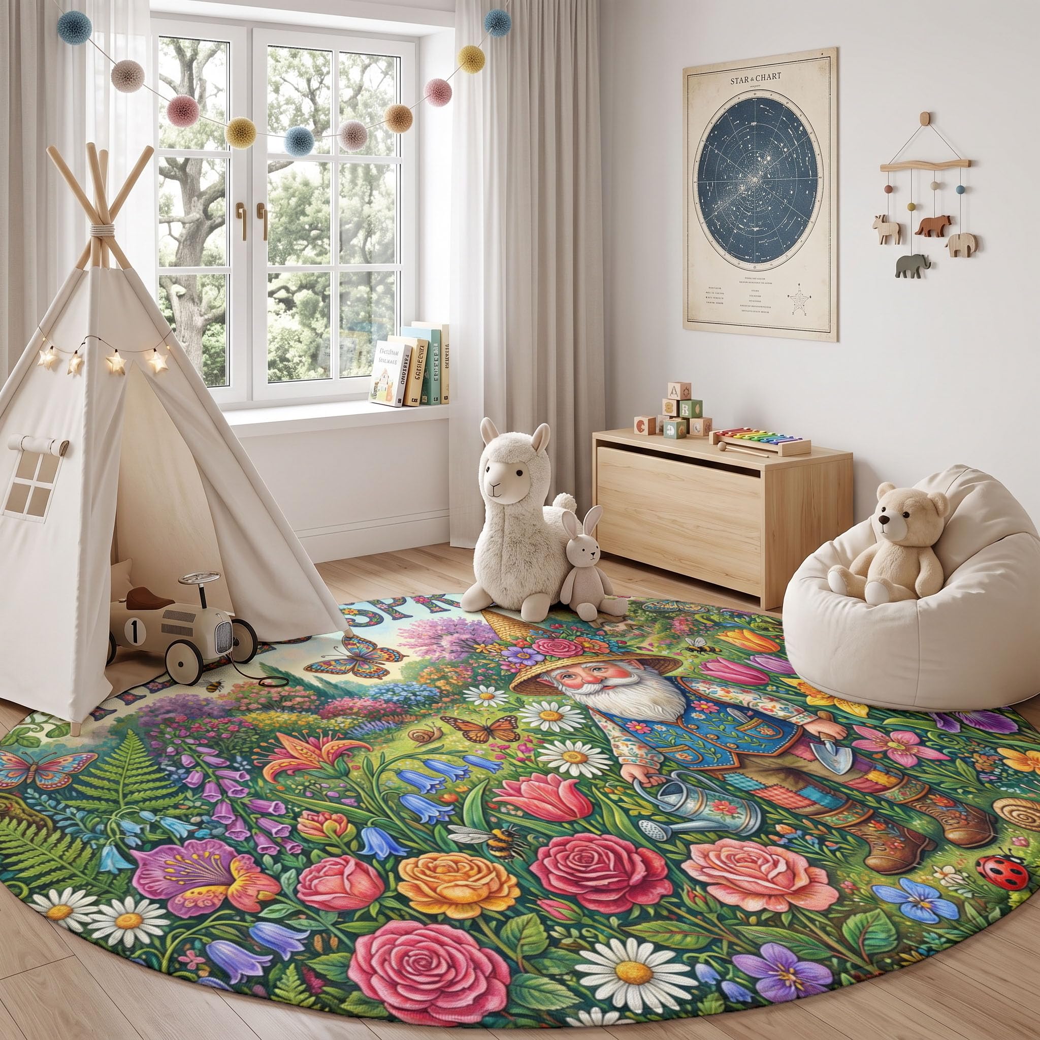Tapis Rond Jardinage 100 cm Lavable Machine