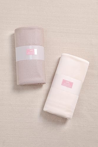 Miniatura 2 de Serra Flora 2 paneles de tela para arco de boda, 29 x 20 pies, cortinas de gasa transparente para ceremonia de boda (caqui y marfil, 29 pulgadas de