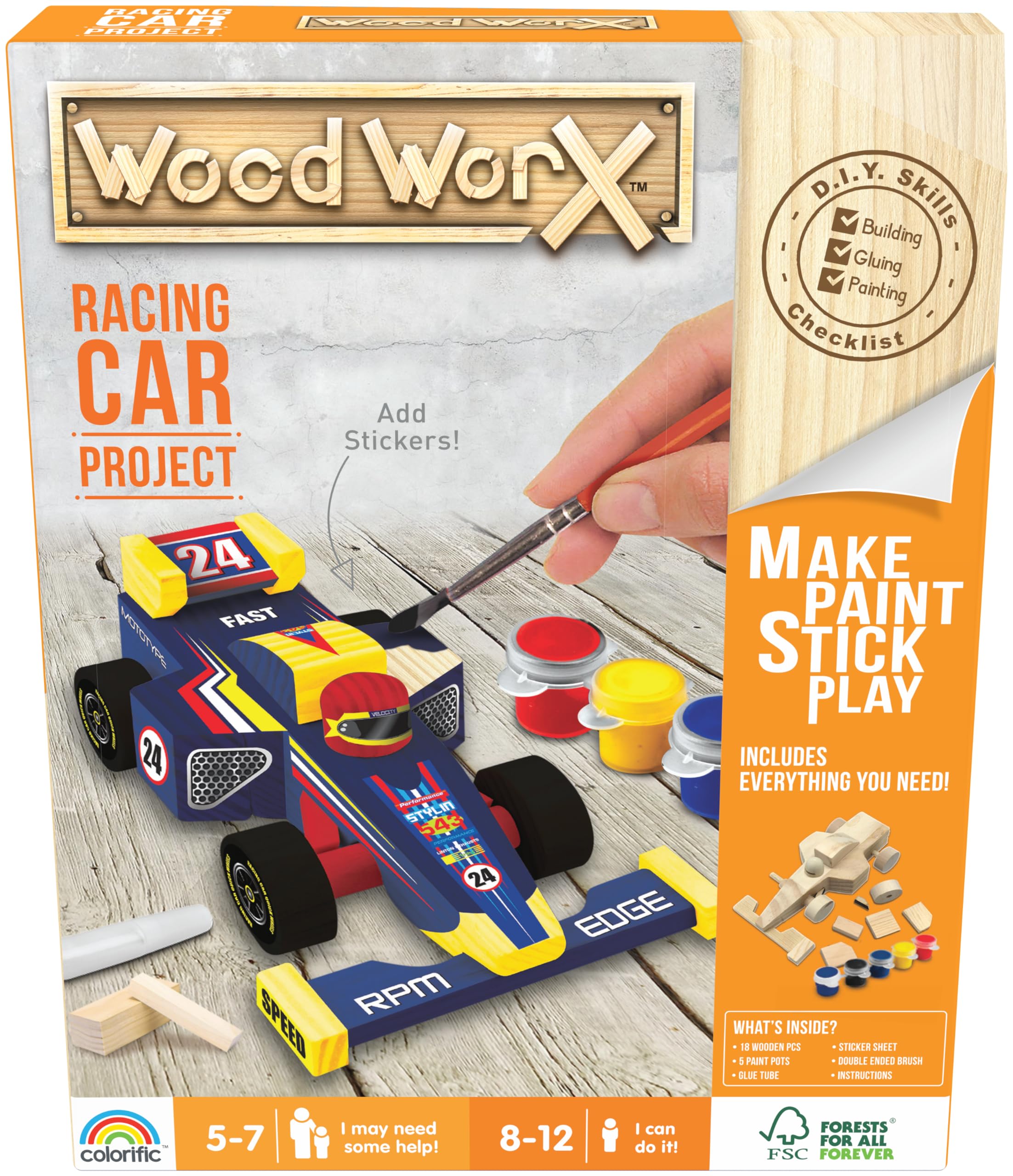 Amazon.com: Goliath Wood Worx Racing Car Project - Make, Paint