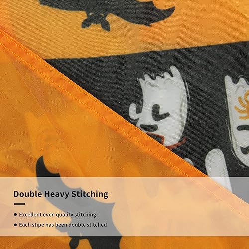 Miniatura 4 de Probsin 6 banderas plisadas de Halloween de 1.5 x 3 pies, decoración de Halloween, suministros de fiesta, decoración de pared, telón de fondo