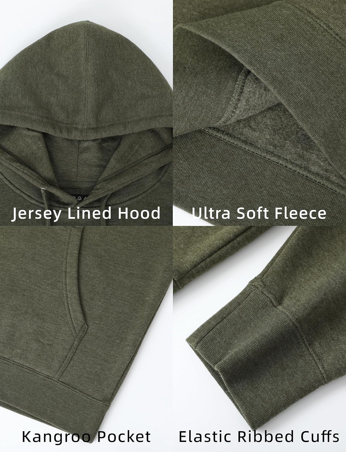 Casual Fleece Hoodie for Men with Pocket, Basic Soft Pullover Hooded Sweatshirt Unisex - Image 3