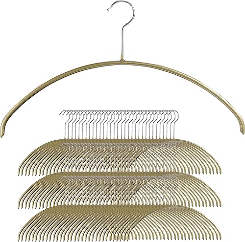 Mawa by Reston Lloyd Euro Series - Percha de acero antideslizante para ahorrar espacio para camisas, vestidos, suéteres, estilo 40P, dorado, juego