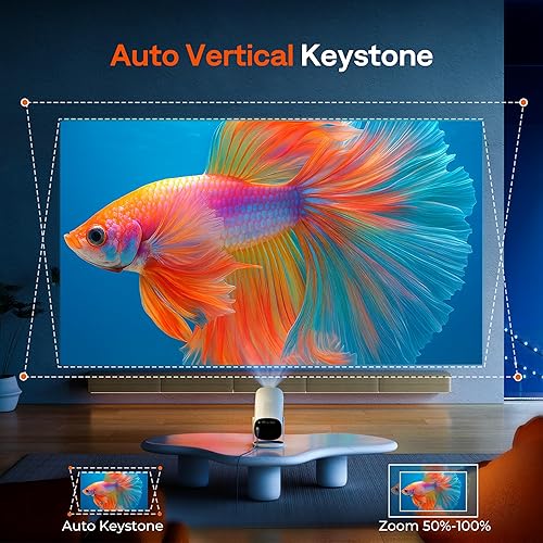 Miniatura 9 de Aplicaciones integradas con licencia oficial y 500 lúmenes ANSI y completamente automático mini proyector inteligente mejorado BoldEver 2026 con