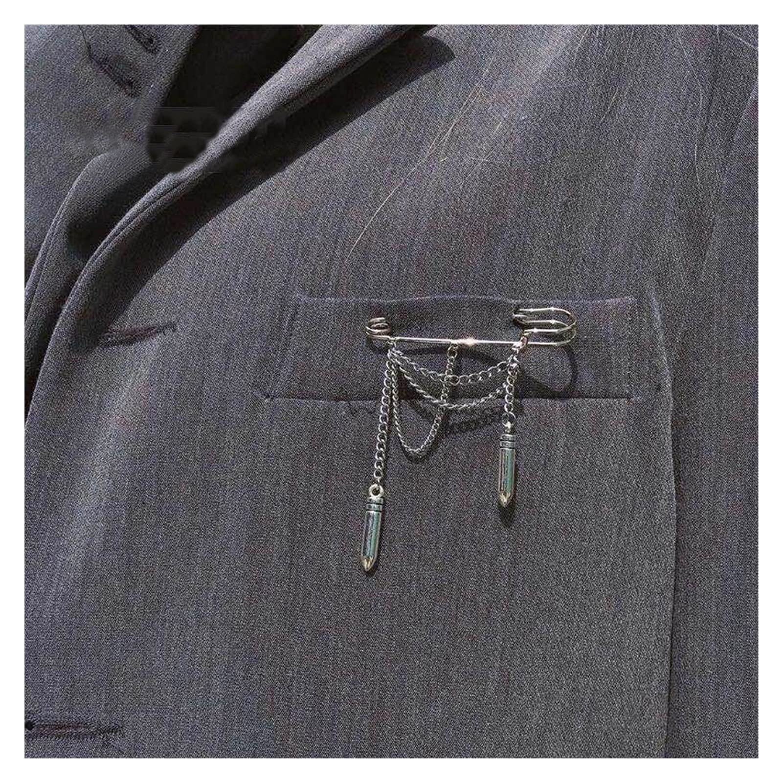 Spilla con Nappa in Metallo Spilla per Ragazza Fresca Proiettile a Catena Colore Argento per Donna Accessori in Stoffa Spilla Gioielli Broche Semplice