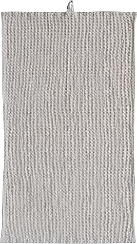 Creative Co-Op Lazo decorativo de punto gofre de lino y algodón de gran tamaño para comedor y cocina, toalla de té color crema