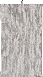 Oversized Woven Linen and Cotton Waffle Decorative Tea Towel with Loop for Dining and Kitchen, Cream Color