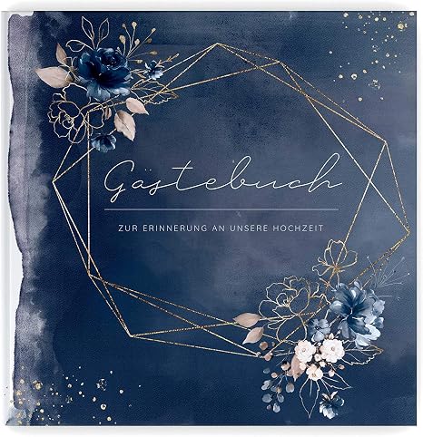 Papermaid Gastebuch Hochzeit Aquarell Dark Blue Rosen Hardcover Dina4 Quer Dunkelblau 21x21cm Mit Weissen Seiten Amazon De Kuche Haushalt Wohnen