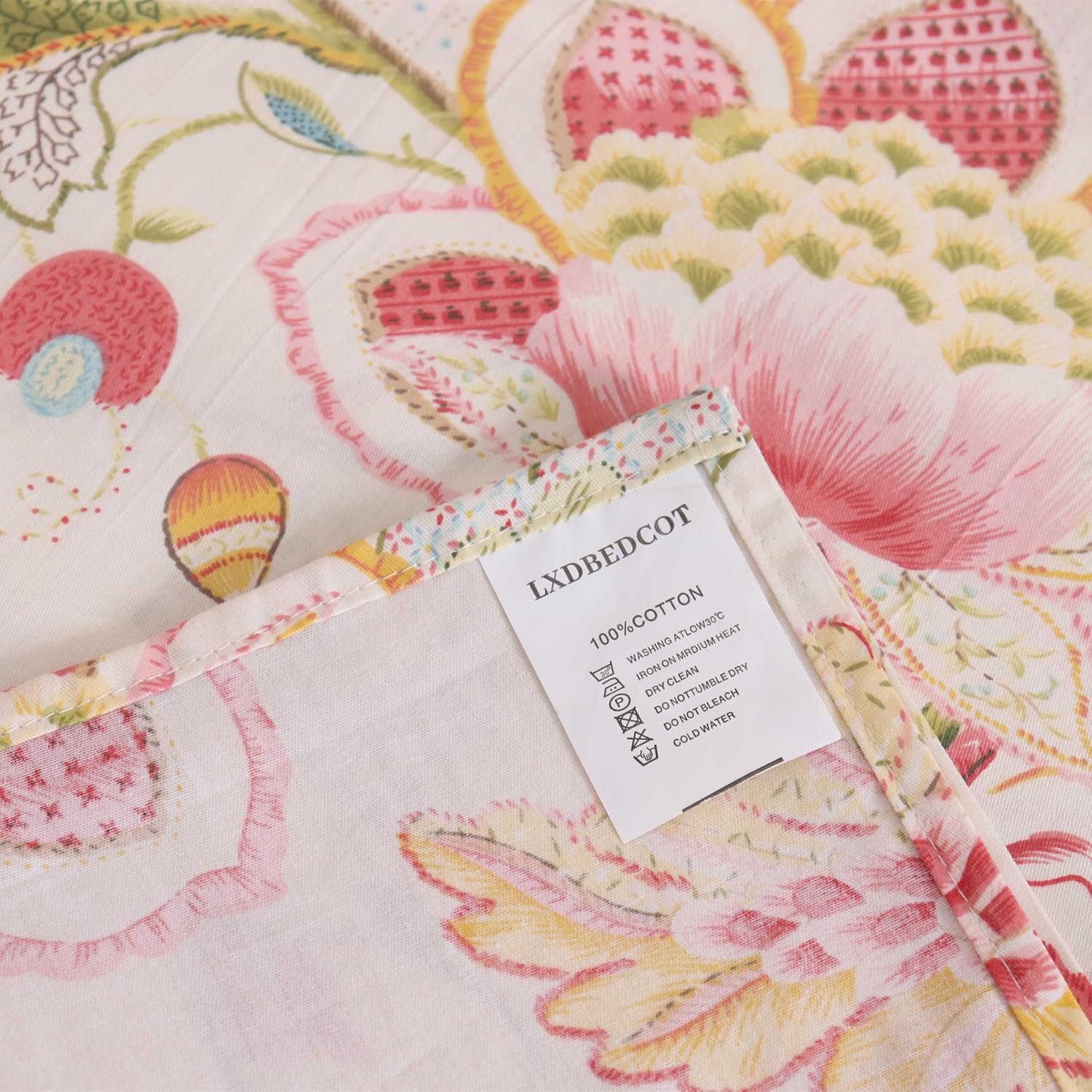 Cotton Flat Sheet Top Sheet Only King Size Red Floral Printed Flat Bed Sheets Easy Care Protector Cover for Bed