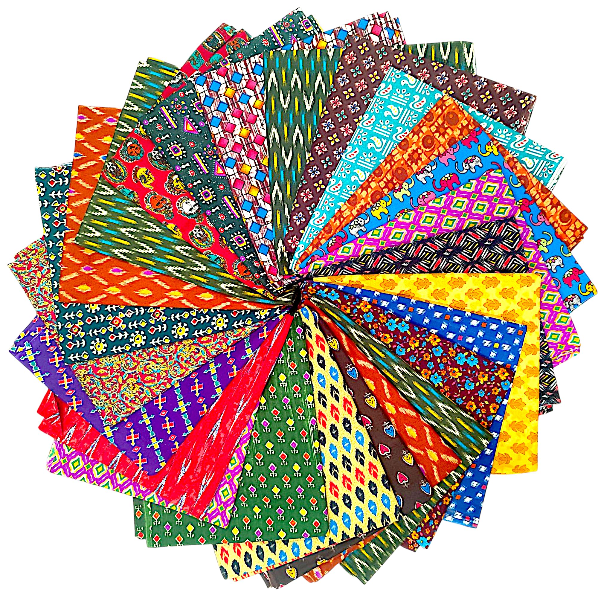 SVC Culture Cotton Blend Blouse Pieces – Pack of 25 | 1 Meter Each | Random Multicolor Designs | Soft & Comfortable Fabric | Tailoring, Gifting | Unstitched Material-image-10