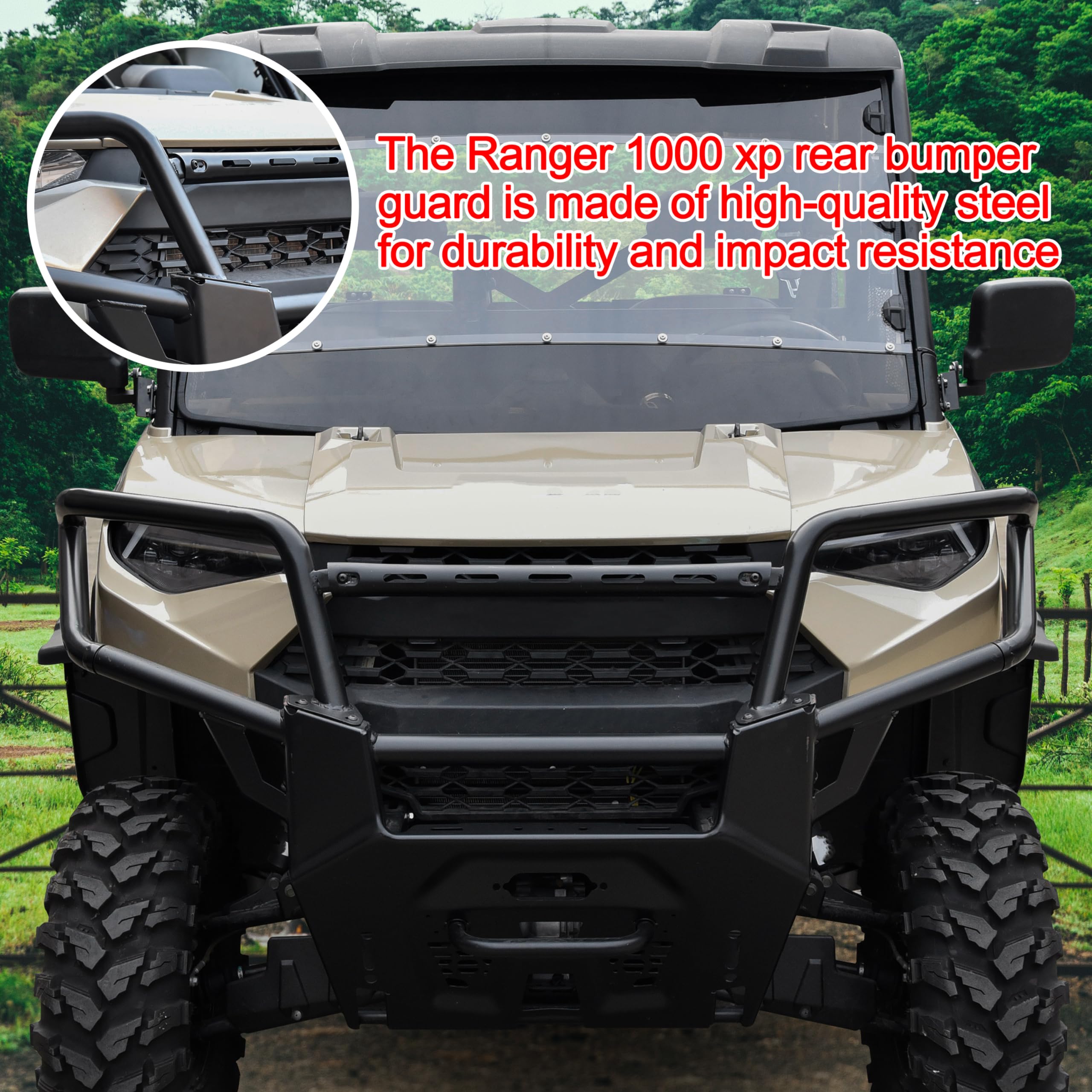 A & UTV PRO Parabrezza anteriore e posteriore completo per Polaris Ranger XP 1000/Crew XP 1000/Ranger 1000/Ranger 1000/XP 900, 2 pezzi