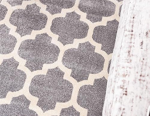 Vista 5 de Unique Loom Trellis Collection - Alfombra estilo marroquí de enrejado gris oscuro (8' 0 pies x 11' 0 pies)