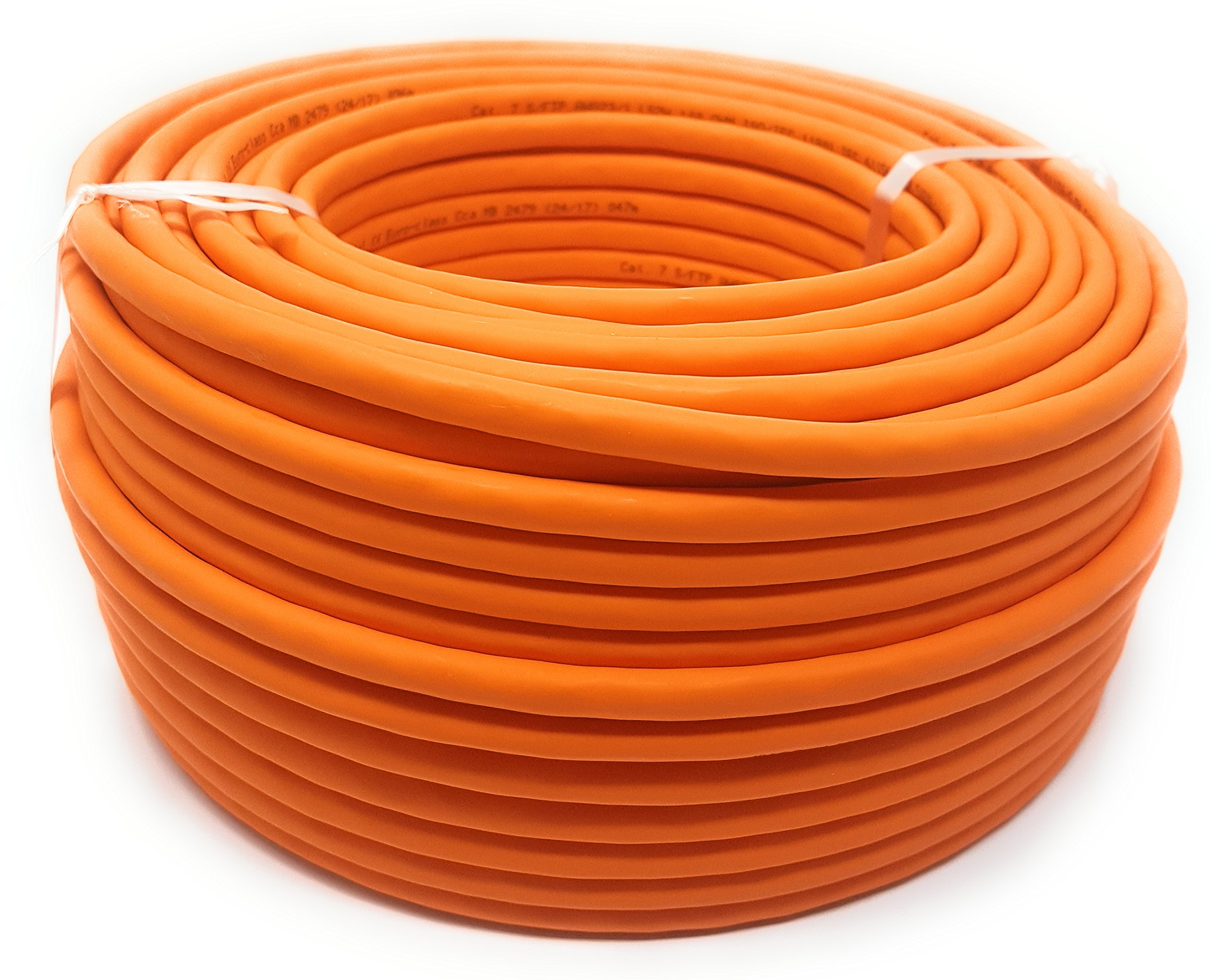 50.0M Cat 7 Reel Cable Ethernet Cable libre de halógeno de 1000 MHz Copper Super Fast PoE-PoE+ Naranja