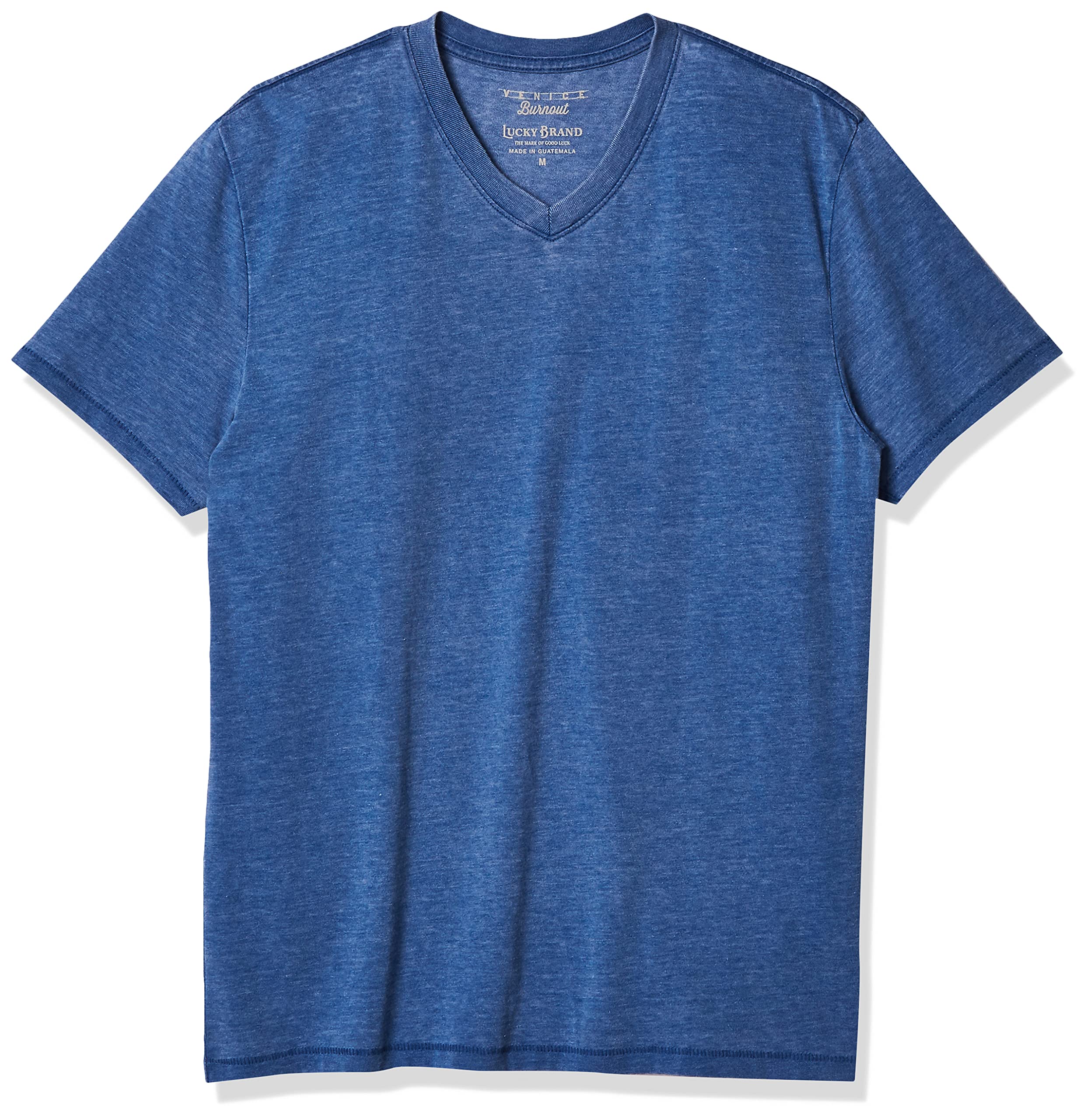 Lucky BrandMen's Venice Burnout V-Neck Tee Shirt T, Black Mountain, M
