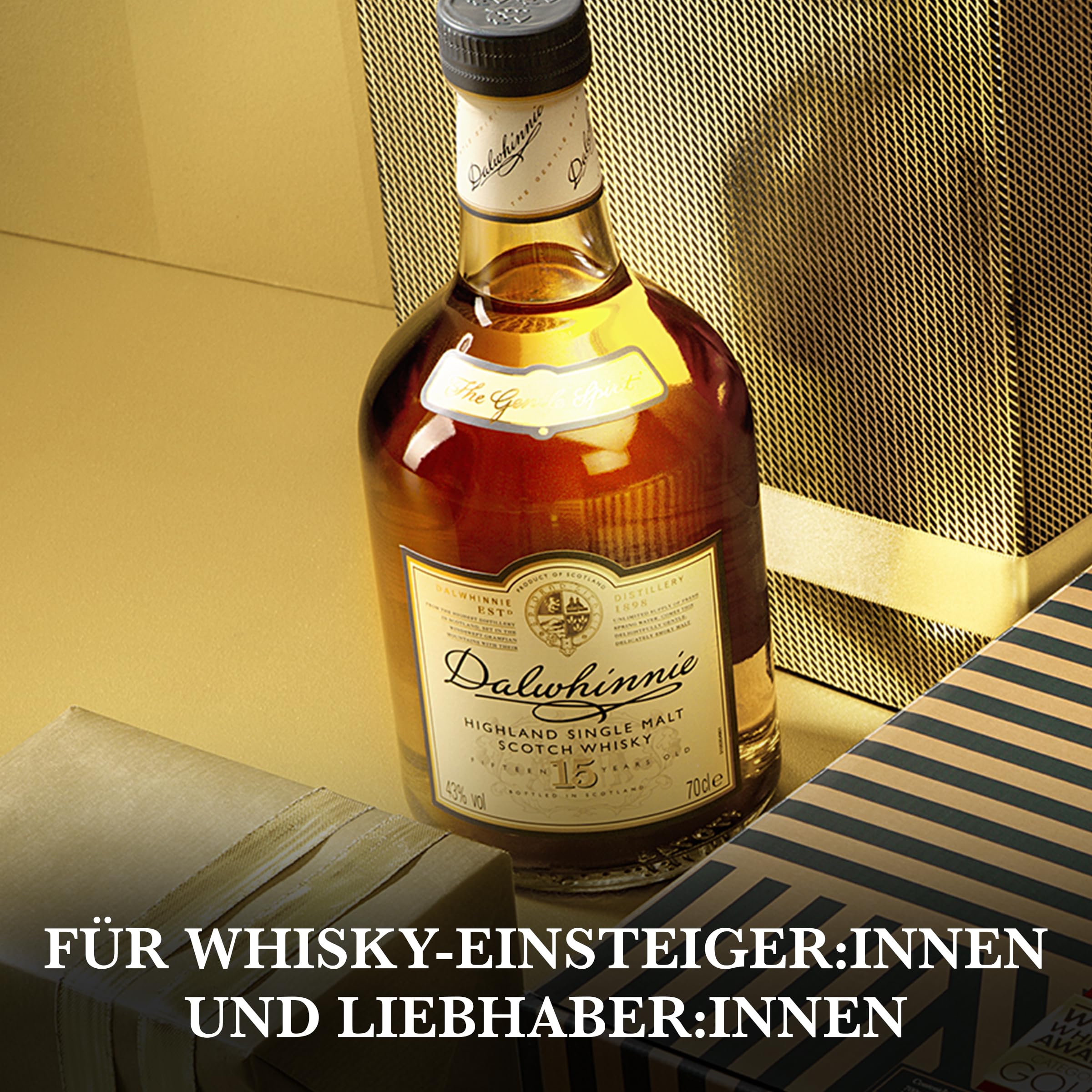 Dalwhinnie 15 Jahre Single Malt Scotch Whisky 43% vol 700 ml mit Geschenkverpackung