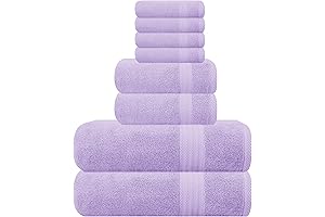 GlamBurg Ultra Soft 8-Piece Lavender Towels