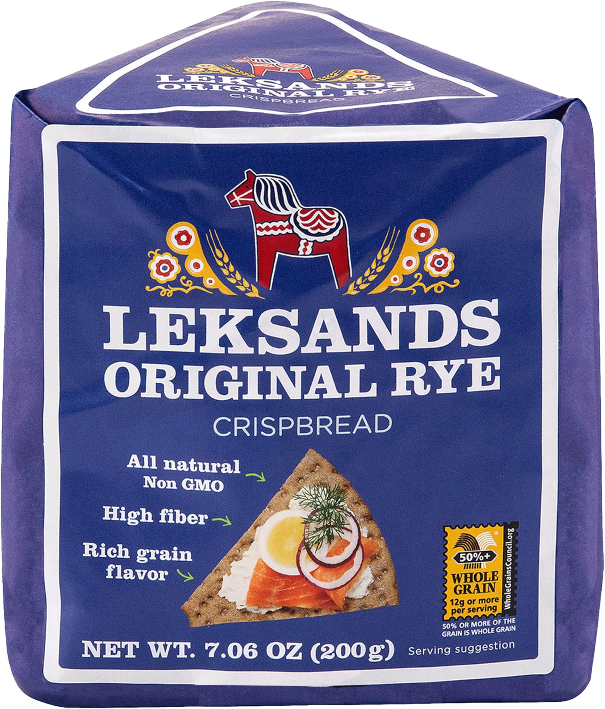 Swedish Whole Grain Rye Crispbread - Traditional Scandinavian Crispbread Crackers, Non-GMO, Fat Free, 100% Whole Grain