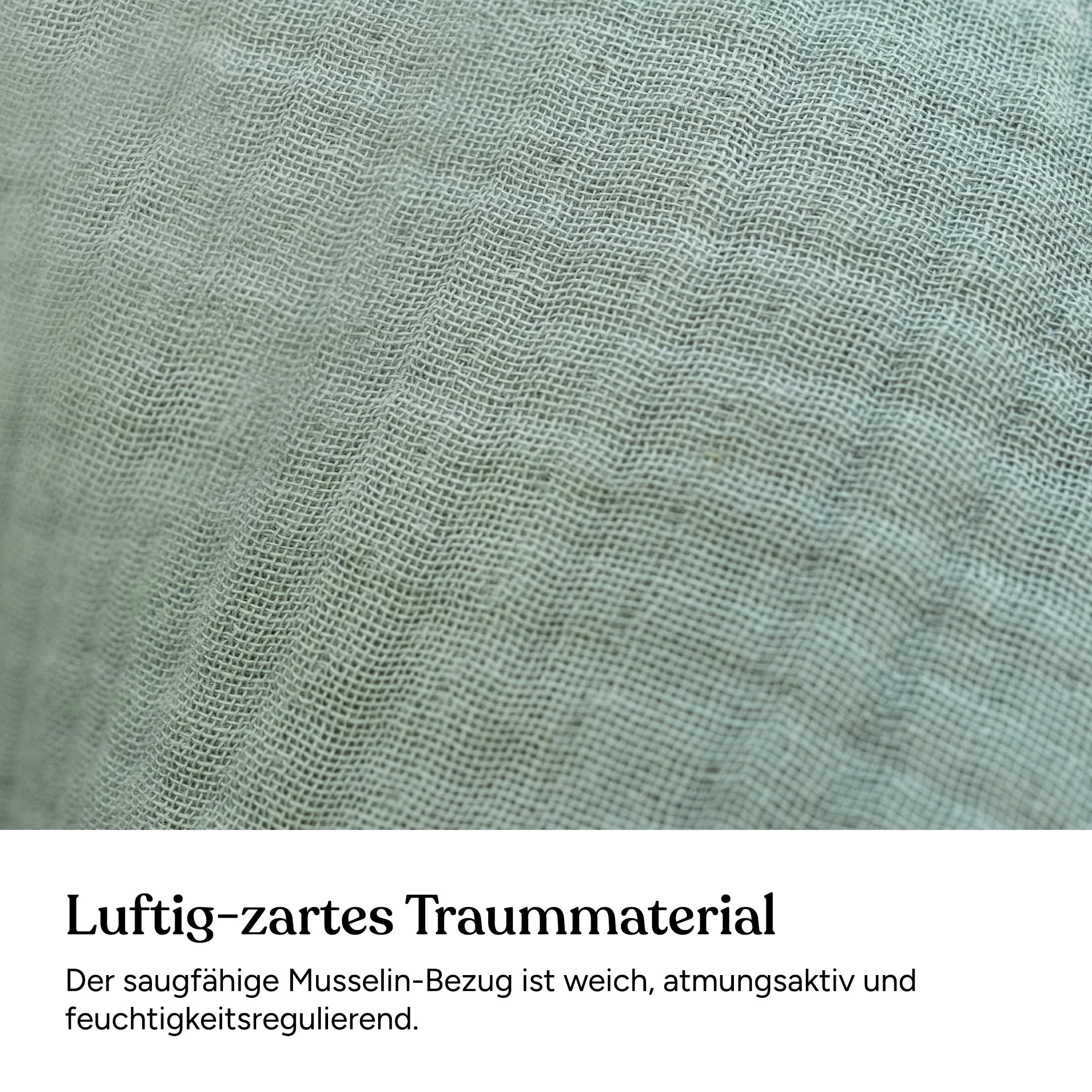 Ehrenkind® Stillkissen aus Bio-Baumwolle | Atmungsaktiv & ergonomisch | Für Schwangerschaft, Stillzeit & Baby | Flexibel & waschbar | Füllung anpassbar Jade 160 cm