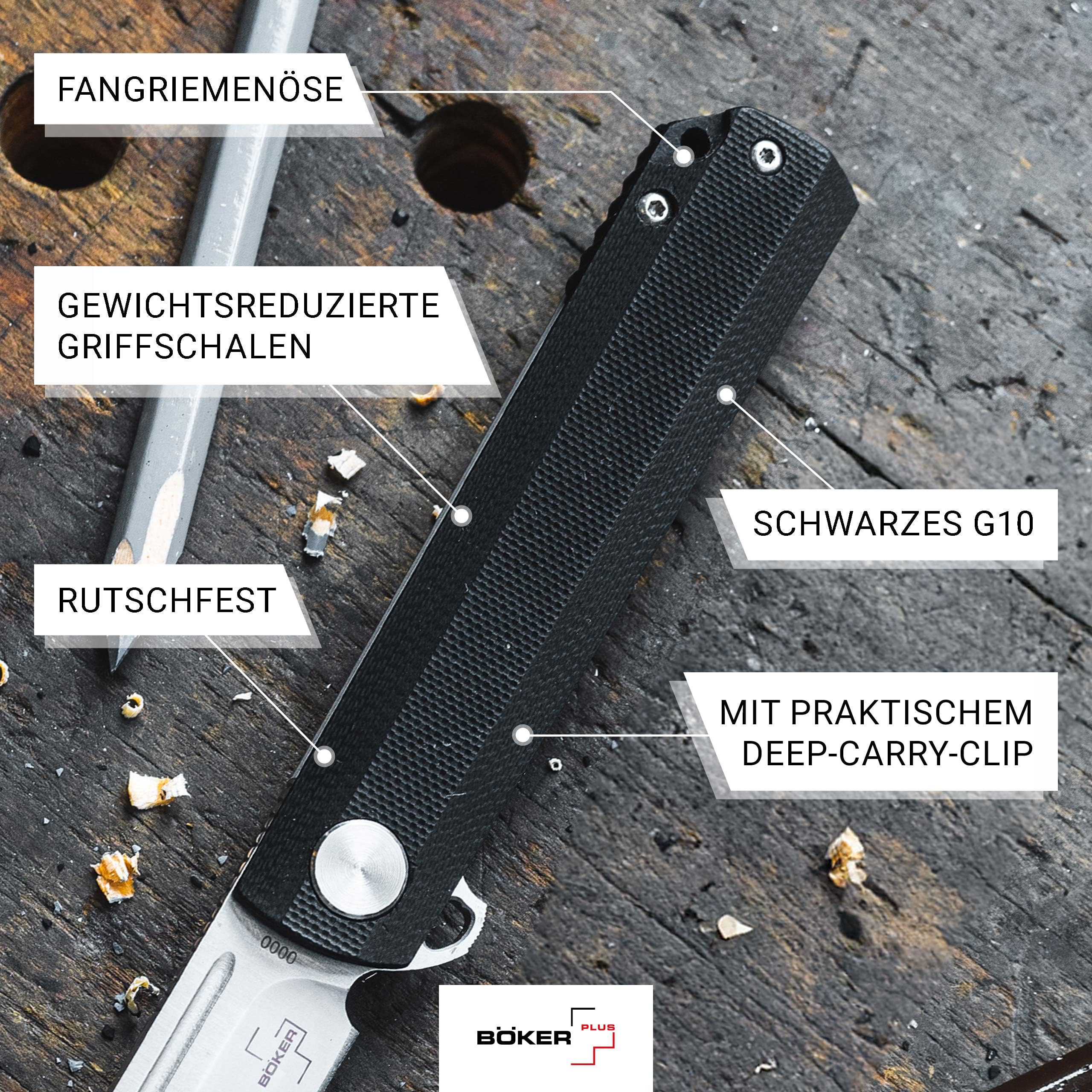 BÖKER PLUS® Cataclyst 42 - extra scharfes Slipjoint Einhand-Messer - Outdoor EDC Klappmesser 42a konform - kleines G10 Flipper Taschenmesser in Geschenk-Box (Cataclyst 42)