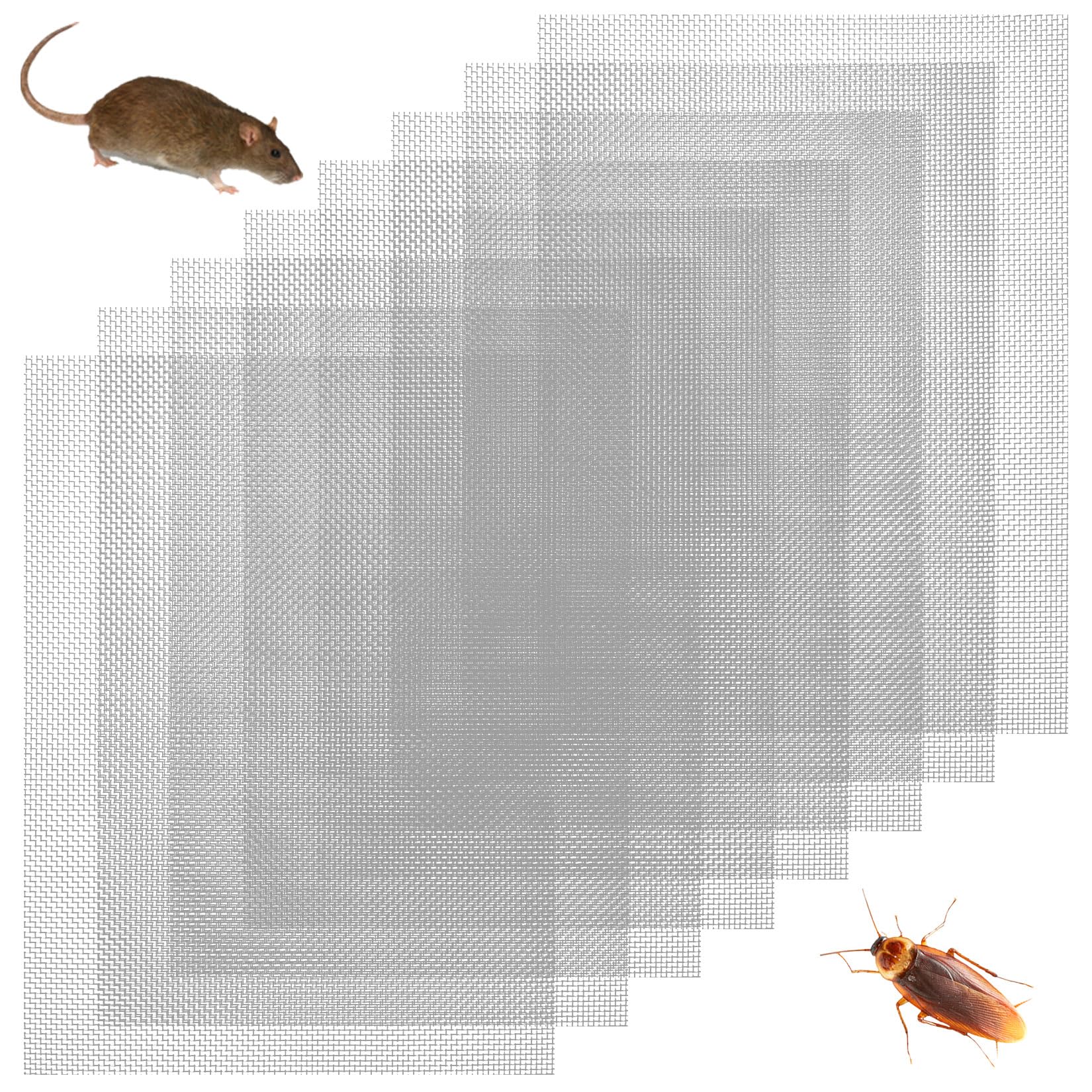 8 Pcs 304 Stainless Steel Wire Mesh Sheets, Metal Rodent Meshes, 20 Meshes Mouse Rat Proof Rodent Control Mesh Panels Sheets for Air Bricks Air Vents Covers Screen Netting(150 x 210 mm)-image-4